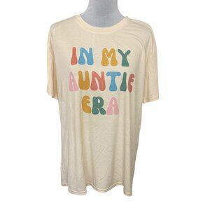 Aunt Tshirt Womens XL Cream 70s Style In My Auntie Era Short Sleeve Crew Neck